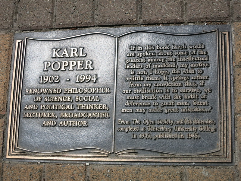 Karl Popper memorial plaque